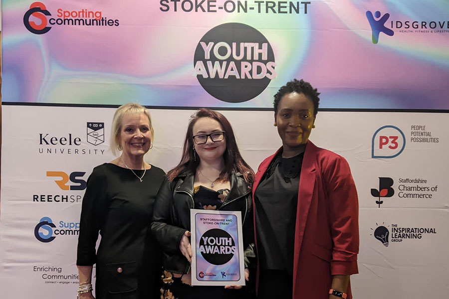 Sophie Simmonds won runner-up for Inspirational Young Person at the Youth Awards 2022 in Staffordshire